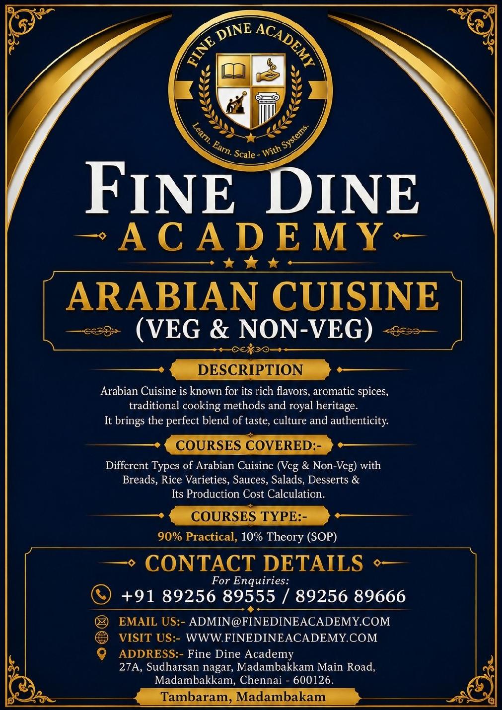 Arabian Cuisine Training course poster