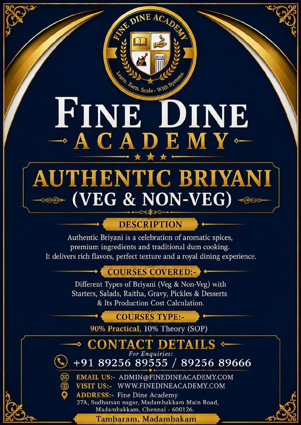 Authentic Biryani Training course poster