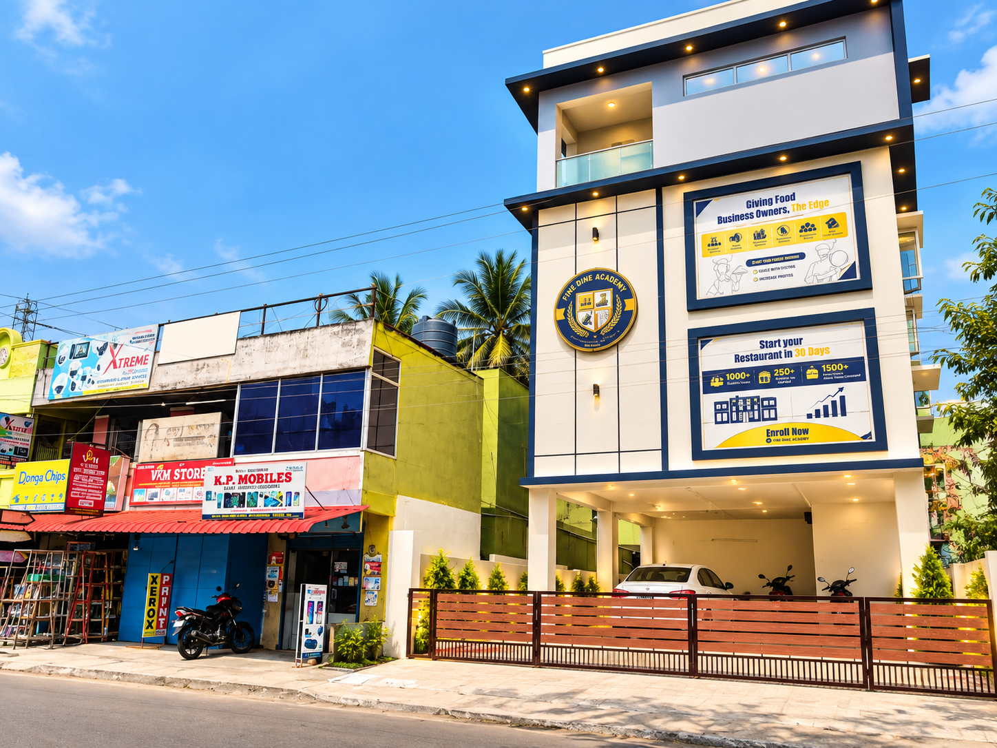 Fine Dine Academy building exterior viewed from the street