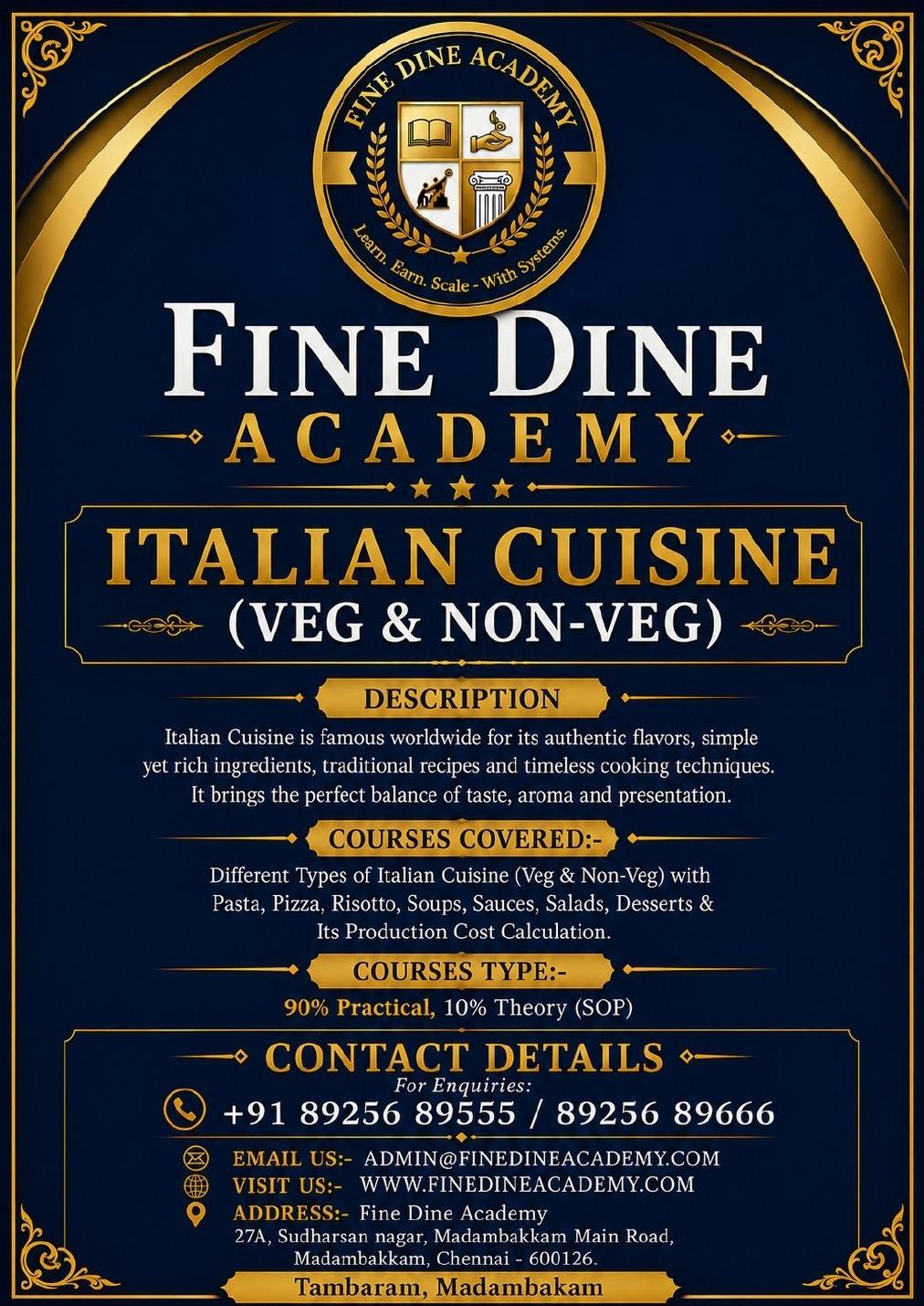 Italian Cuisine Training course poster