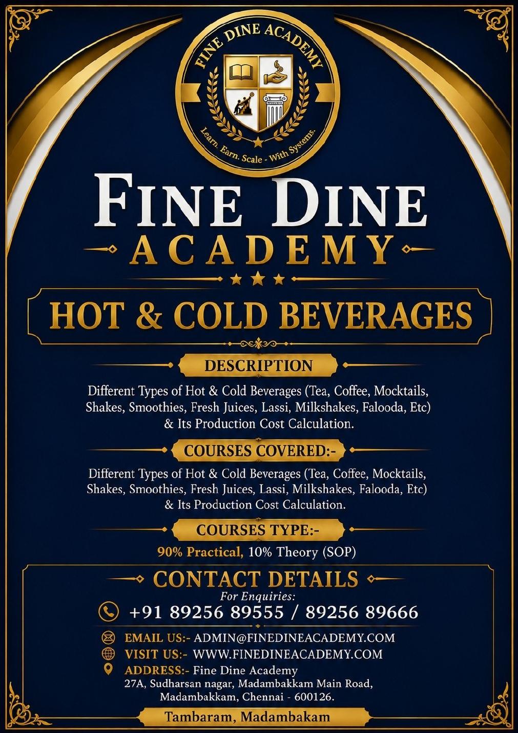 Hot & Cold Beverages Training course poster